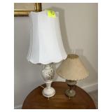 TWO TABLE LAMPS, 19 AND 30 IN TALL