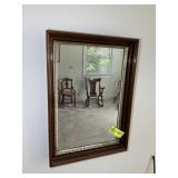 FRAMED WALL MIRROR, 22 IN X 31 IN