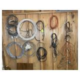 LARGE GROUP OF MISC WIRE ON WALL IN WORK ROOM, ROM