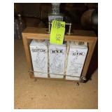 DECANTER SET, SCOTCH, RYE, GIN, APPROX 12 IN X 12