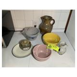 POTTERY STYLE, PITCHERS, MCCOY BOWLS, ETC