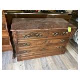 ANTIQUE MARBLE TOP 4 DRAWER CHEST OF DRAWERS, 47.5