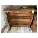 TWO TIER WOODEN CHINA HUTCH, 47.5 IN X 12.5 IN X 4