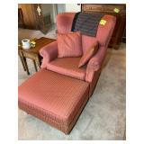 FAIRFIELD UPHOLSTERED SIDE CHAIR WITH OTTOMAN