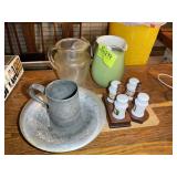 MISC GROUP INCLUDING SALT N PEPPER SHAKERS, WATER
