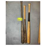 GROUP OF WOODEN BASEBALL BATS, ONE LOUISVILLE SLUG