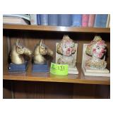 GROUP OF CLOWN AND HORSE BOOK ENDS