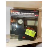 3 WAY AIR COMPRESSOR, NEW IN ORIGINAL PACKAGING