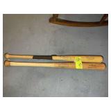 PAIR OF WOODEN BASEBALL BATS, HANNA AND ADIRONDACK