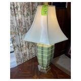 TABLE LAMP, PLAID BASE, 32 IN TALL