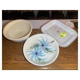 GROUP OF SERVING PIECES, 12 IN MIXING BOWL, PLATTE