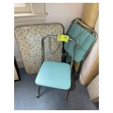 VINTAGE CHILDS FOLDING TABLE AND TWO CHAIRS