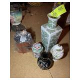 GROUP OF ORIENTAL THEMED ITEMS, VASES, GINGER JARS