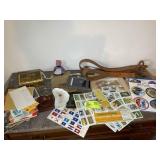 GROUP OF MISC ITEMS, NASA STICKERS, MISC STAMPS, D