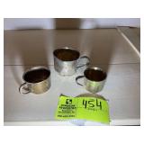 GROUP OF 3 STERLING SMALL CUPS