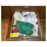DRAWER WITH ASSORTED DISH RAGS, APRONS, ETC