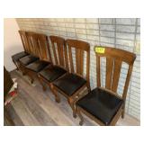 GROUP OF 6 VINTAGE SPRING SEAT, CLAW FOOT, UPHOLST