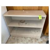 WOODEN TWO TIER BOOKSHELF, 36 IN X 13.5 IN X 29.5