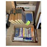 TWO BOXES OF VINTAGE BOOKS, COMPTONS ENCYCLOPEDIA