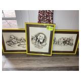 GROUP OF 3 FRAMED GARY PATTERSON PRINTS, THE WINNE