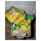 TOTE WITH MISC PLANTING SOIL, PLANT FOOD, WEED AND