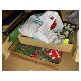 GROUP OF CHRISTMAS WREATHS AND BOWS