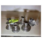 GROUP OF WEIGHTED STERLING CANDLE STICK HOLDERS