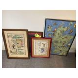 GROUP OF DECORATIVE WALL HANGINGS, NEEDLE POINT, P