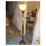 VINTAGE WOOD AND METAL FLOOR LAMP