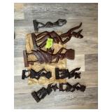 GROUP OF WOODEN DECORATIVE WALL HANGINGS, 11 IN UP