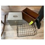 GROUP INCLUDING WOODEN BOX, 15 IN X 8 IN X 12 IN,