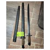 PAIR OF BAYONETS, 17 IN BLADE LENGTH