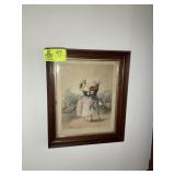 TWO FRAMED VINTAGE PRINTS, COUPLE DANCING, 16 IN X
