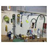 CONTENTS OF PEG BOARD ABOVE WORK BENCH AND DIRECT