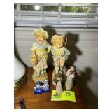 GROUP OF DECORATIVE FIGURINES, UP TO 10 IN TALL
