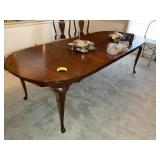 GENUINE MAHAGONY FINE DINING TABLE, 42 IN X 64 IN