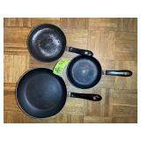 GROUP OF T-FAL FRYING PANS