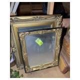 PAIR OF FRAMED MIRRORS, 21 IN X 25 IN  AND 25 IN X