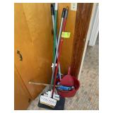 GROUP OF CLEANING SUPPLIES IN LAUNDRY ROOM, MOP, B