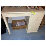 SMALL WOODEN 4 DRAWER KIDS DESK, 36 IN X 19 IN X 3
