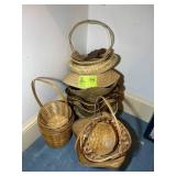 GROUP OF WICKER PLANTING BASKETS