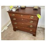 VINTAGE 4 DRAWER CHEST OF DRAWERS, 34 IN X 18 IN X