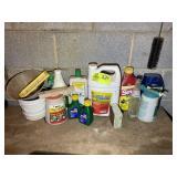GROUP OF MISC YARD CHEMICALS, LARGE JUG FULL, WEED