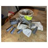 GROUP OF MISC HOSE CLAMPS AND WATER LINE FITTINGS/