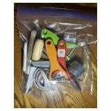 BOX OF MISC KITCHEN UTENSILS, SPATULA, SPOONS, ETC