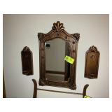 DART INDUSTRIES, PLASTIC FRAMED MIRROR AND CANDLE