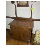 TWO DOOR TWO DRAWER WOODEN WASH STAND, 31.5 IN X 1