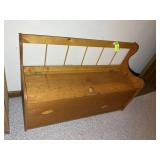 WOODEN BENCH WITH STORAGE, 45 IN X 16 IN X 30 IN
