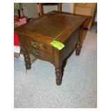 ONE DRAWER WOODEN SIDE TABLE, 21 IN X 26 IN X 22 I