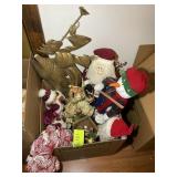 BOX WITH ASSORTED CHRISTMAS DECOR, SNOWMEN, ANGLES